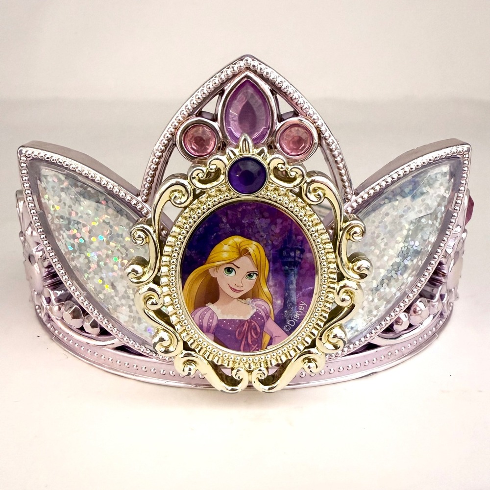 Disney Princess Rapunzel Tangled Tiara Crown Purple Glitter Costume Accessory